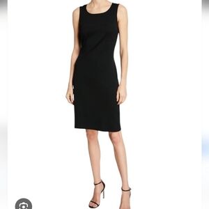 St. John Caviar Milano Wool Blend Sheath Dress In Black